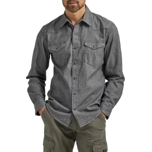 Wrangler Men’s Slim Fit Long Sleeve Woven Shirt